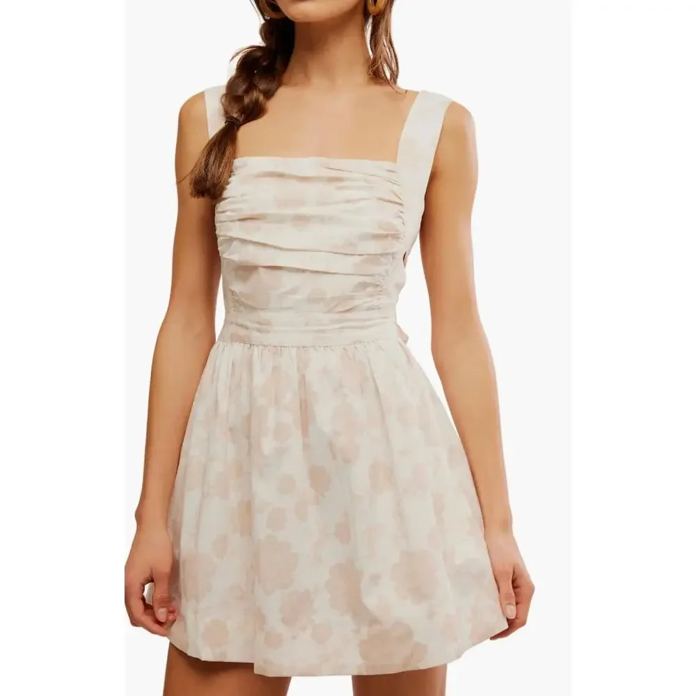 NEW‎ Free People Meet Me In Maui Sleeveless Minidress Size XL Ivory Combo Boho